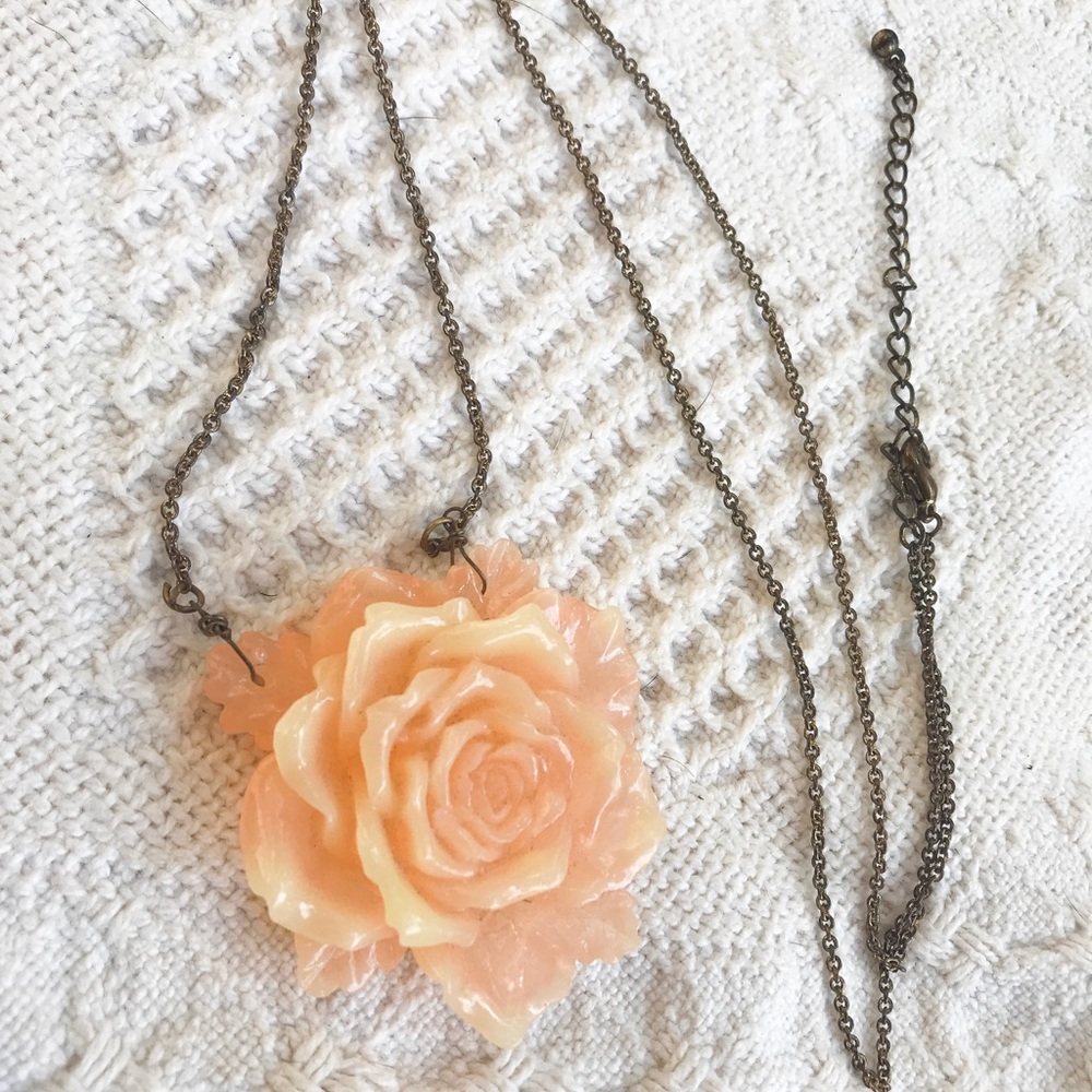 Long rose necklace